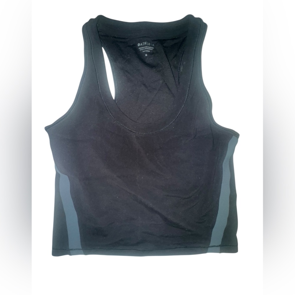 Athleta Women's Black Tank Top with Gray Accents
